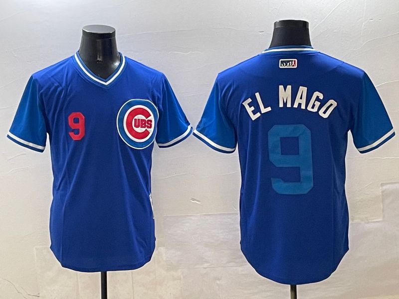 Men Chicago Cubs #9 EL Mago Blue Fashion Game 2025 Nike MLB Jersey style 6->chicago cubs->MLB Jersey